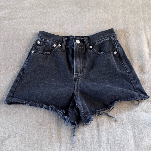 Madewell Pants - Madewell Black Denim High Waisted Shorts